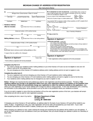 Michigan Change of Address/Voter Registration