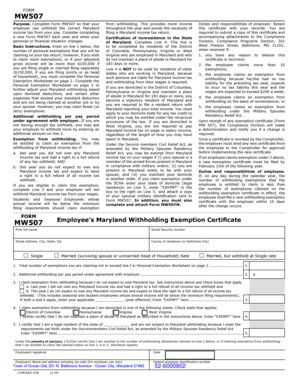 Maryland Withholding Exemption Certificate