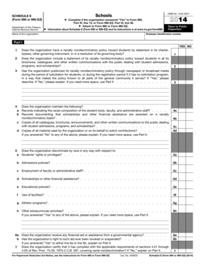 Schedule E Form 990 or 990-EZ