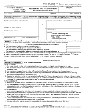 Request and Writ for Garnishment