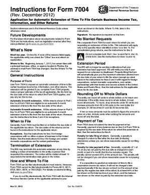 IRS Form 7004 Application