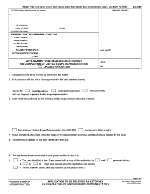 California Attorney Relief Application