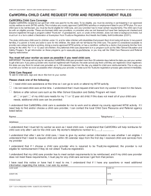 CalWORKs Child Care Request Form