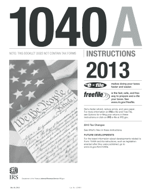 IRS Form 1040A 2013