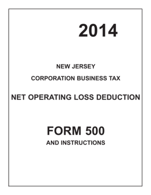 New Jersey Corporation Business Tax Form 500
