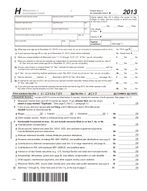 Wisconsin Homestead Credit Form 2013