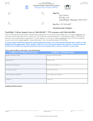 Michigan Form 1099-G Request