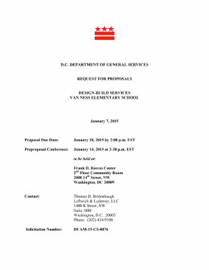 RFP for Design-Build Services - Van Ness Elementary School - dgs dc