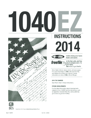 IRS Form 1040EZ 2014