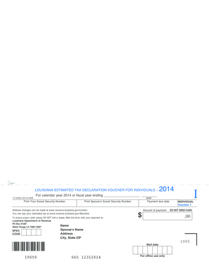 Louisiana Estimated Tax Declaration Voucher for Individuals