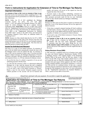Michigan Tax Return Extension Form 4