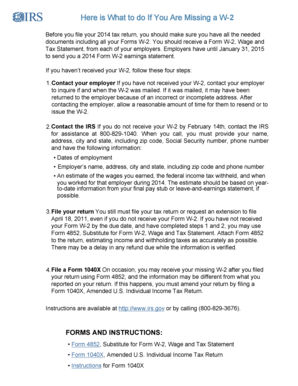 IRS Guide for Missing W-2 Forms