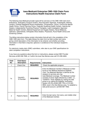 Iowa Medicaid CMS-1500 Claim Form