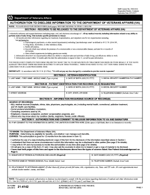 Authorization to Disclose Information to the Department of Veterans Affairs