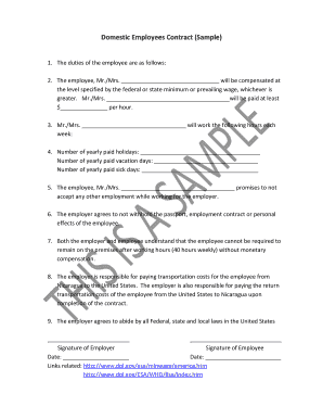 Domestic Employees Contract