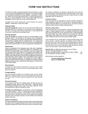 2010 Form 104X Amended Colorado Income Tax Return