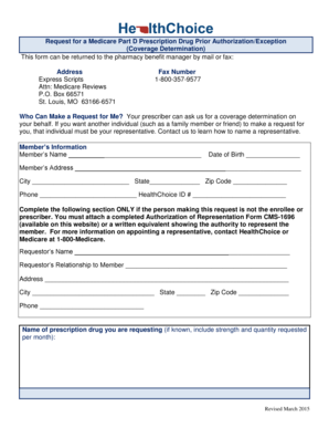 Medicare Part D Prescription Drug Prior Authorization Form