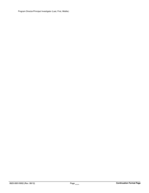 NIH Grant Application Continuation Form