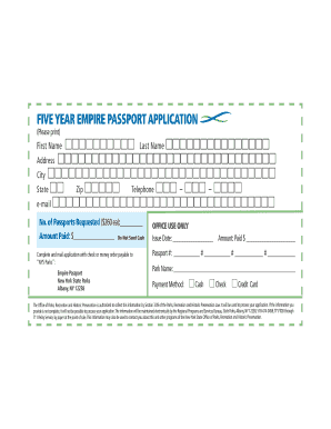 New York Empire Passport Application