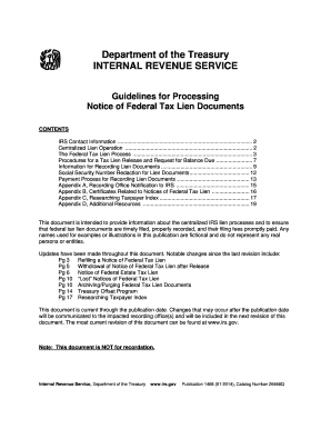 IRS Notice of Federal Tax Lien Guidelines
