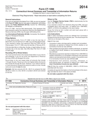 Connecticut Annual Summary and Transmittal of Information Returns