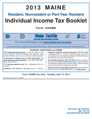 Maine Individual Income Tax Form 1040ME
