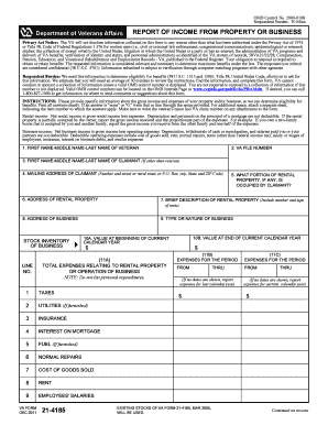 VA Form 21-4185 Report of Income from Property or Business