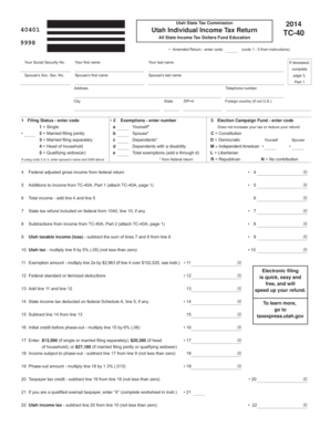 Utah Individual Income Tax Return TC-40
