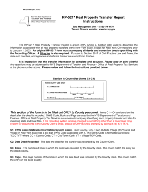 New York Real Property Transfer Report