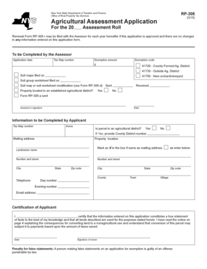 New York Agricultural Assessment Application