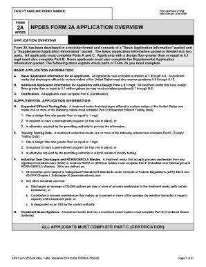 NPDES Form 2A Application