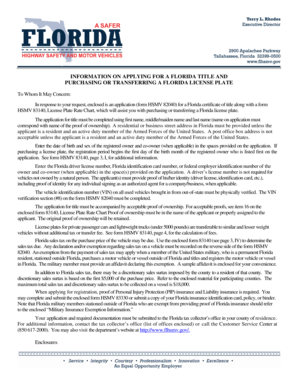 Florida Certificate of Title Application