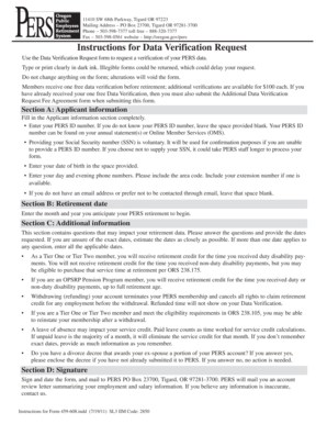 Oregon PERS Data Verification Request Form