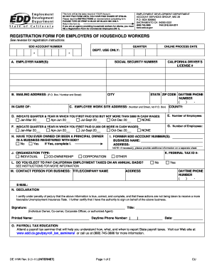 California Household Worker Employer Registration Form