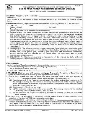 Texas One to Four Family Residential Contract