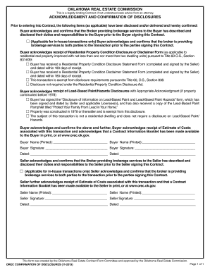 Oklahoma Residential Real Estate Sale Contract