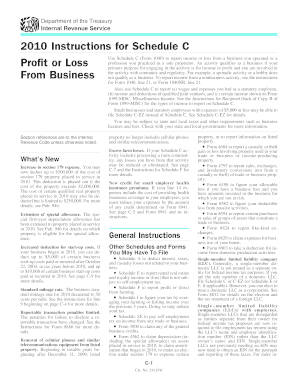 2010 Instructions for Schedule C