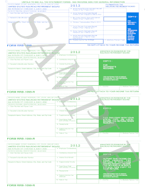 US Railroad Retirement Board Tax Form RRB-1099