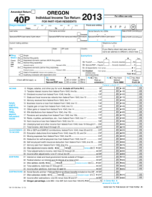 Oregon 40P Individual Income Tax Return