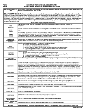 New Hampshire PA-34 Property Transfer Form