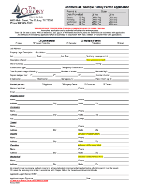Commercial Multiple Family Permit Application