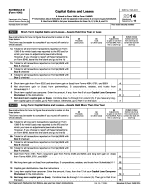 Schedule D Form 1040 Capital Gains and Losses
