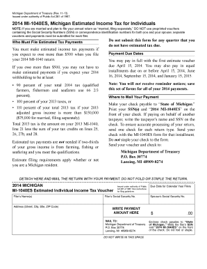 2014 Michigan Estimated Income Tax Form