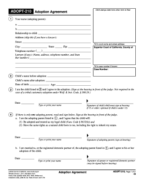 California Adoption Agreement