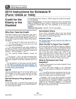 2014 Instructions for Schedule R (Form 1040A or 1040)