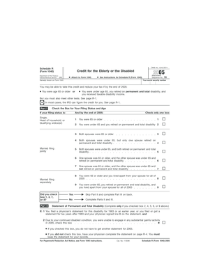 Schedule R (Form 1040) Credit for the Elderly or the Disabled