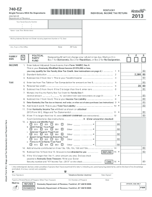 Kentucky 740-EZ Individual Income Tax Return
