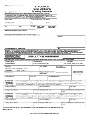 Wisconsin Rental Weatherization Stipulation Agreement