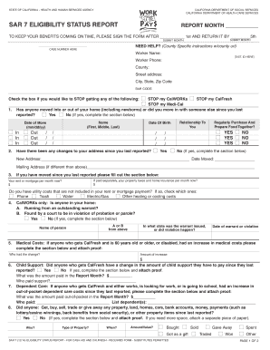 California SAR 7 Eligibility Status Report