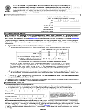 Income-Based Repayment Plan Request Form